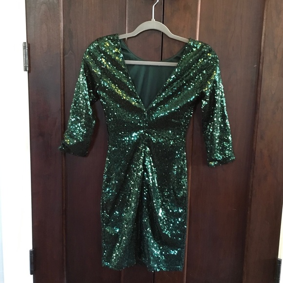 Lulu's Green Sequin Mini Dress - Picture 5 of 7